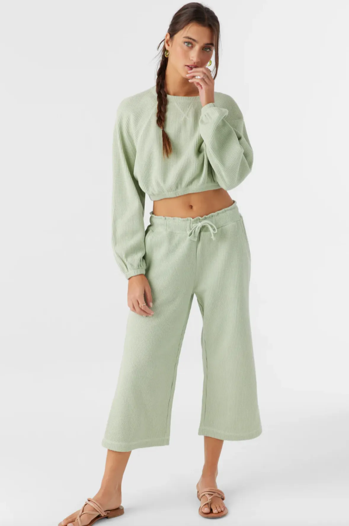 TOUR WAFFLE KNIT CROPPED LOUNGE PANTS (DSG)