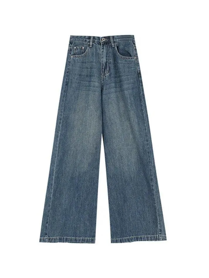 Versatile Vintage Blue High Rise Boyfriend Jeans