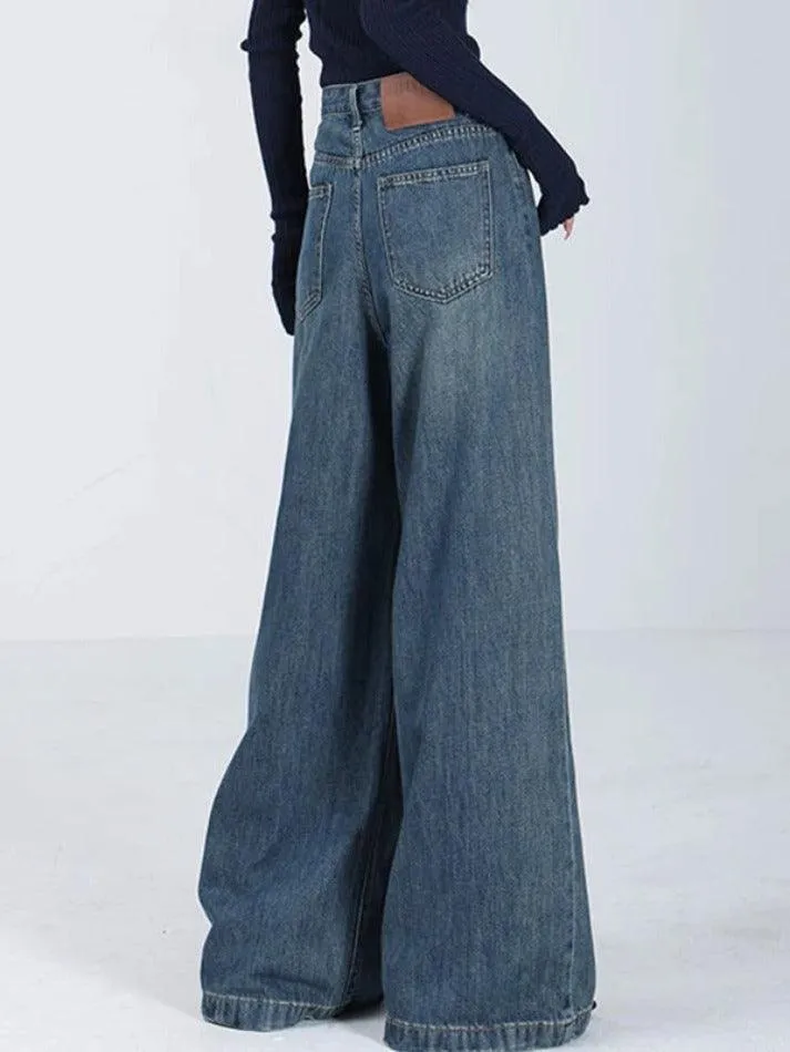 Versatile Vintage Blue High Rise Boyfriend Jeans