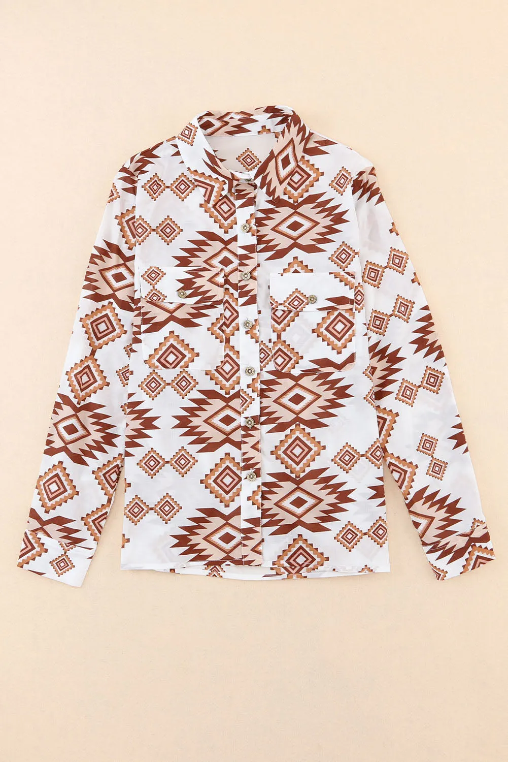 Western Aztec Pattern Flap Shirt