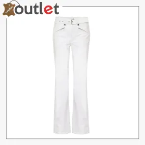 White Mens Stylish Leather Pants