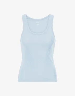 Women Organic Rib Tank Top - Polar Blue