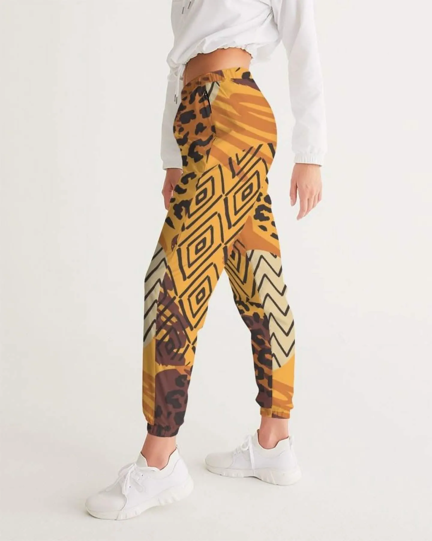 Women's Stylish Autumn Brown Graphic Athletic Track Pants