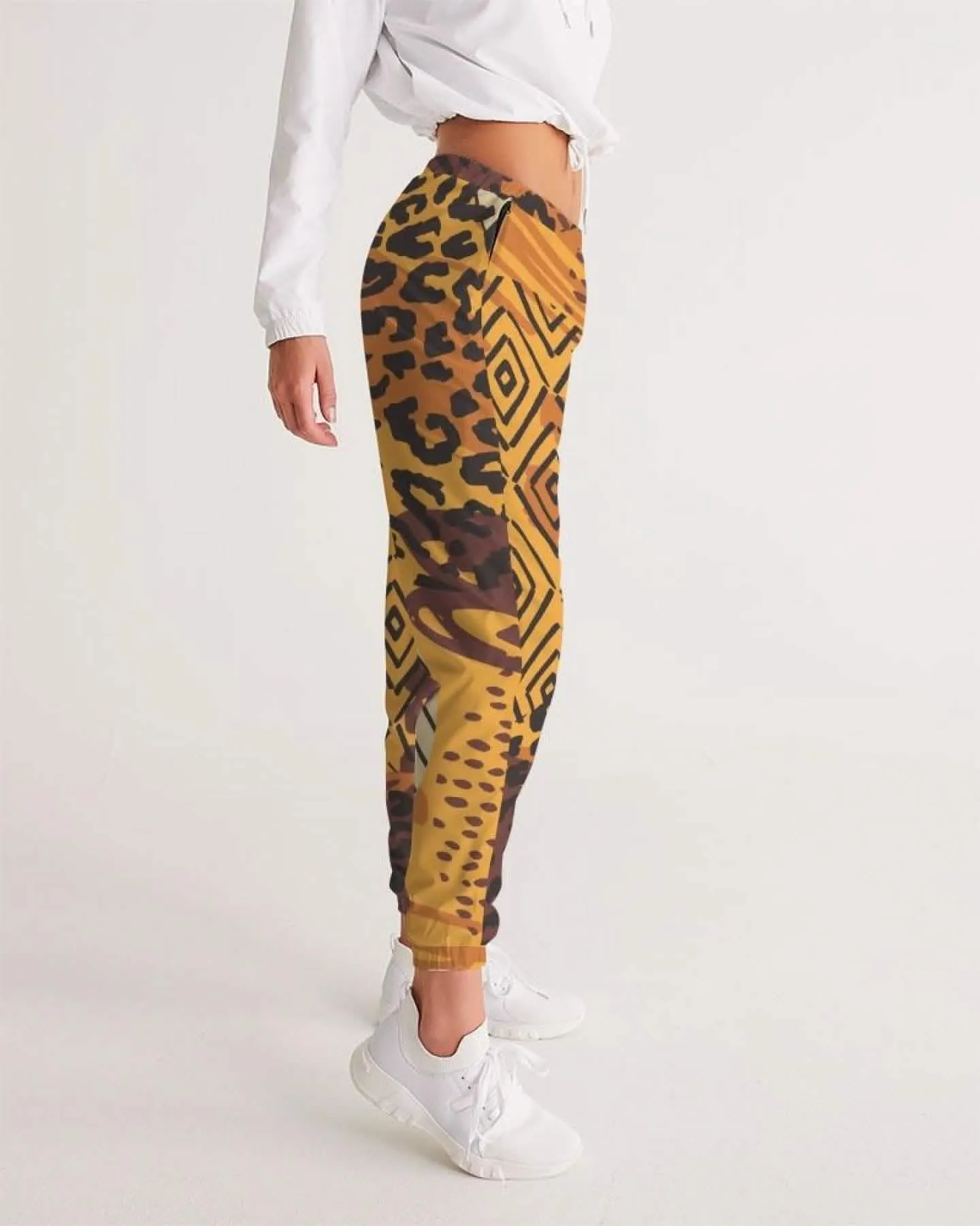 Women's Stylish Autumn Brown Graphic Athletic Track Pants